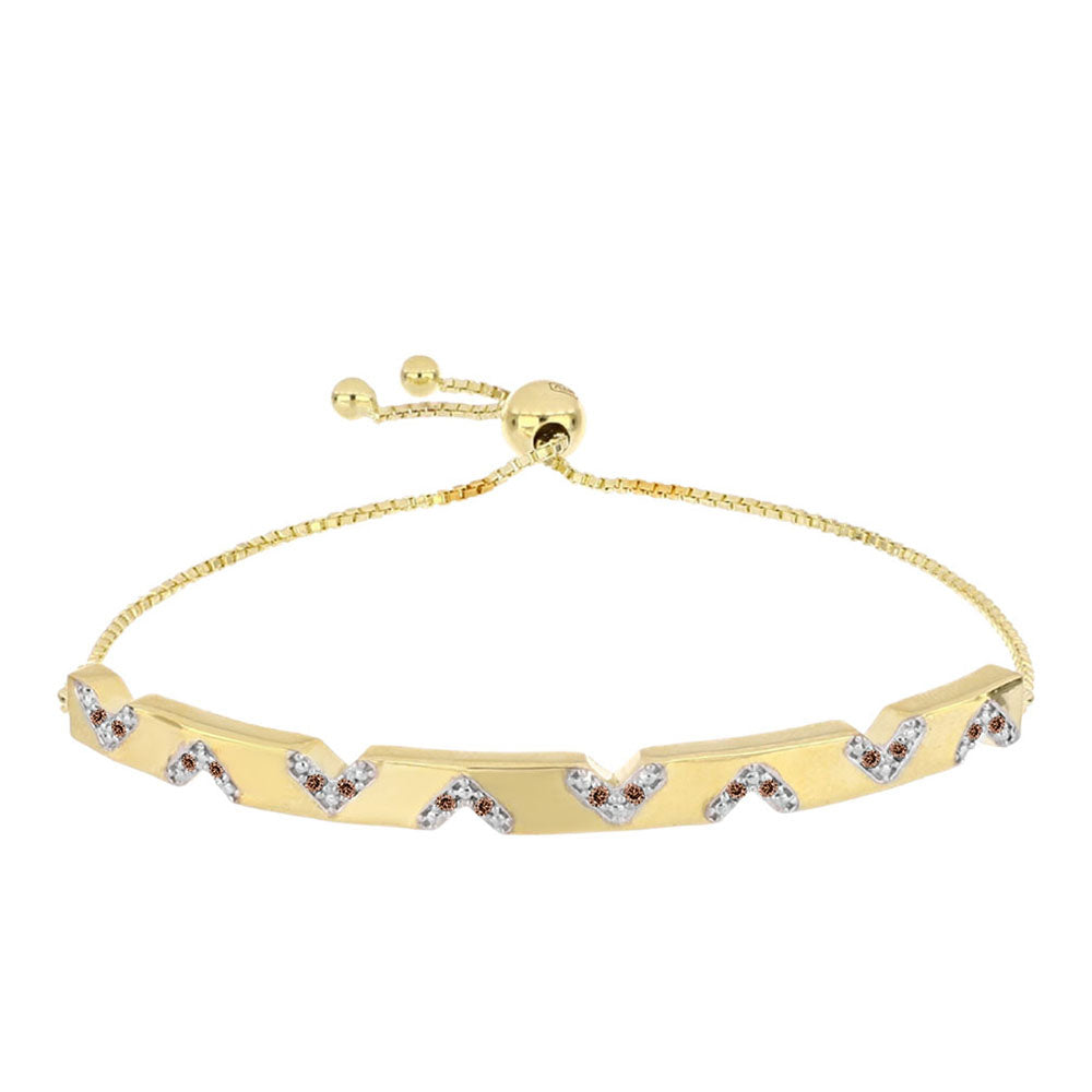 Pozlátený Strieborný Náramok s Koňakovým Diamantom