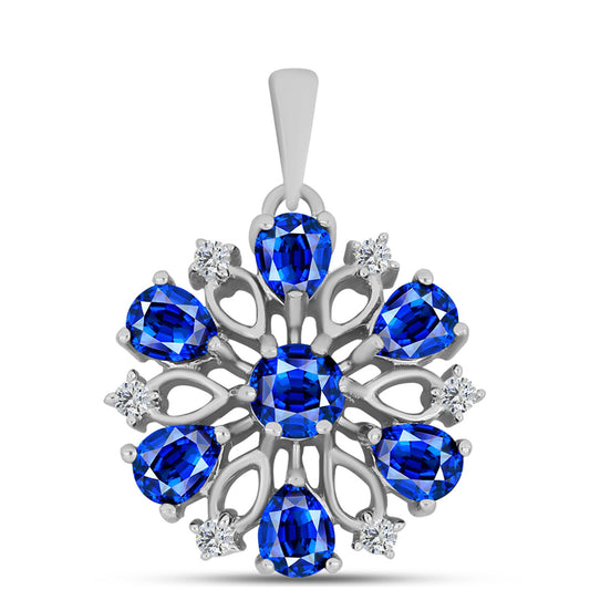 Strieborný Prívesok s Austrálskym Modrým Zafírom a Bielym Topásom