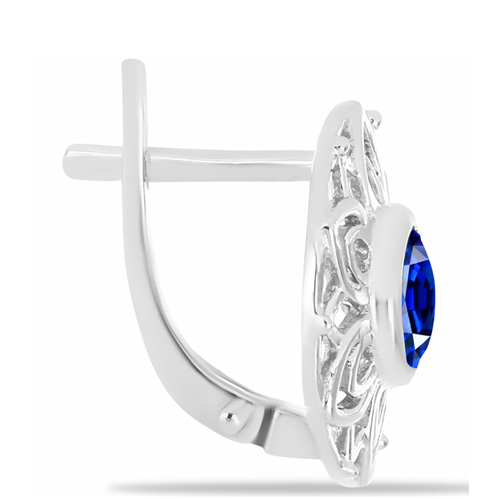 Strieborné Náušnice s Austrálskym Modrým Zafírom 2 