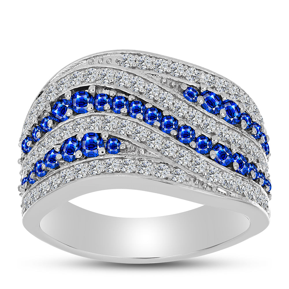 Strieborný Prsteň s Austrálskym Modrým Zafírom a Bielym Topásom 3 