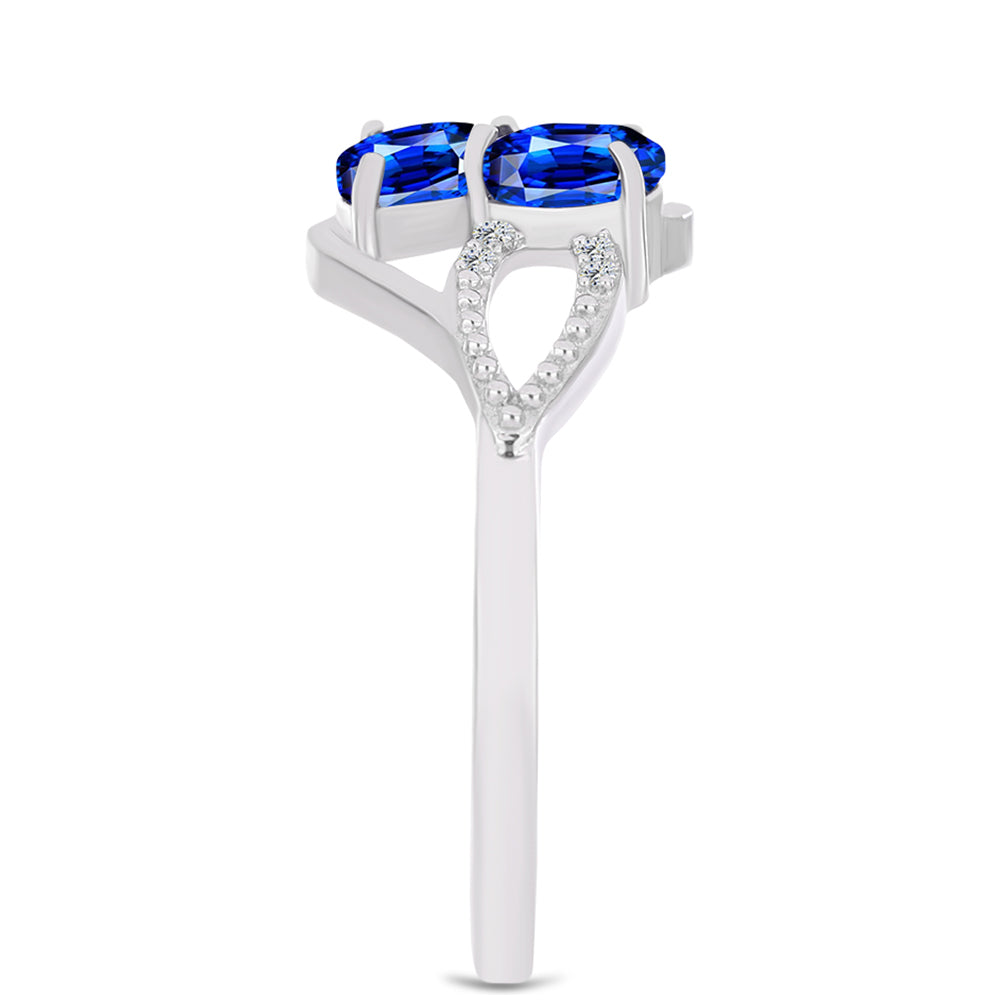 Strieborný Prsteň s Austrálskym Modrým Zafírom a Bielym Topásom 4 