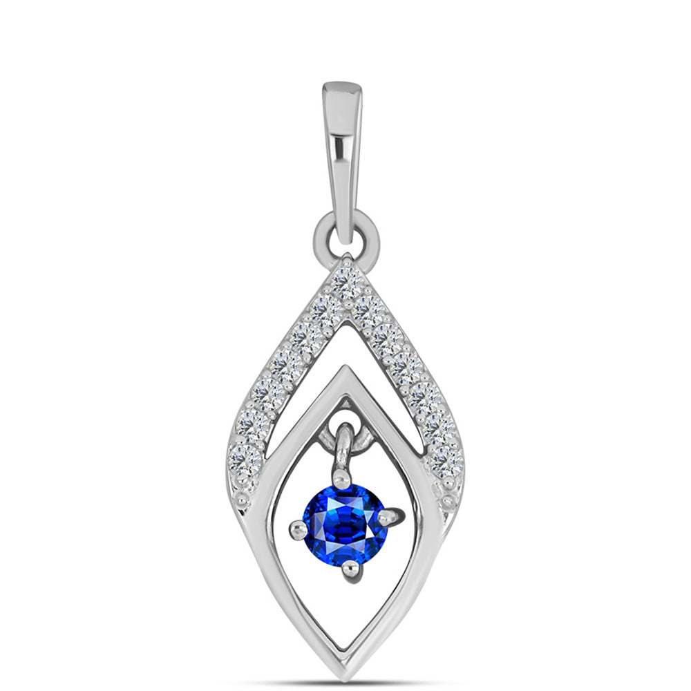Strieborný Prívesok s Austrálskym Modrým Zafírom a Bielym Topásom 1 