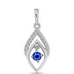 Strieborný Prívesok s Austrálskym Modrým Zafírom a Bielym Topásom
