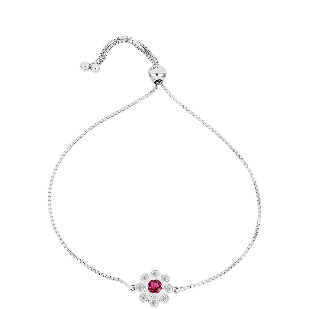 Strieborný Náramok s Rubellitom z Cruzeira a Bielym Topásom 1 