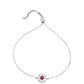 Strieborný Náramok s Rubellitom z Cruzeira a Bielym Topásom