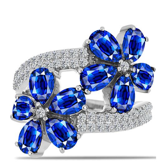 Strieborný Prsteň s Austrálskym Modrým Zafírom a Bielym Topásom