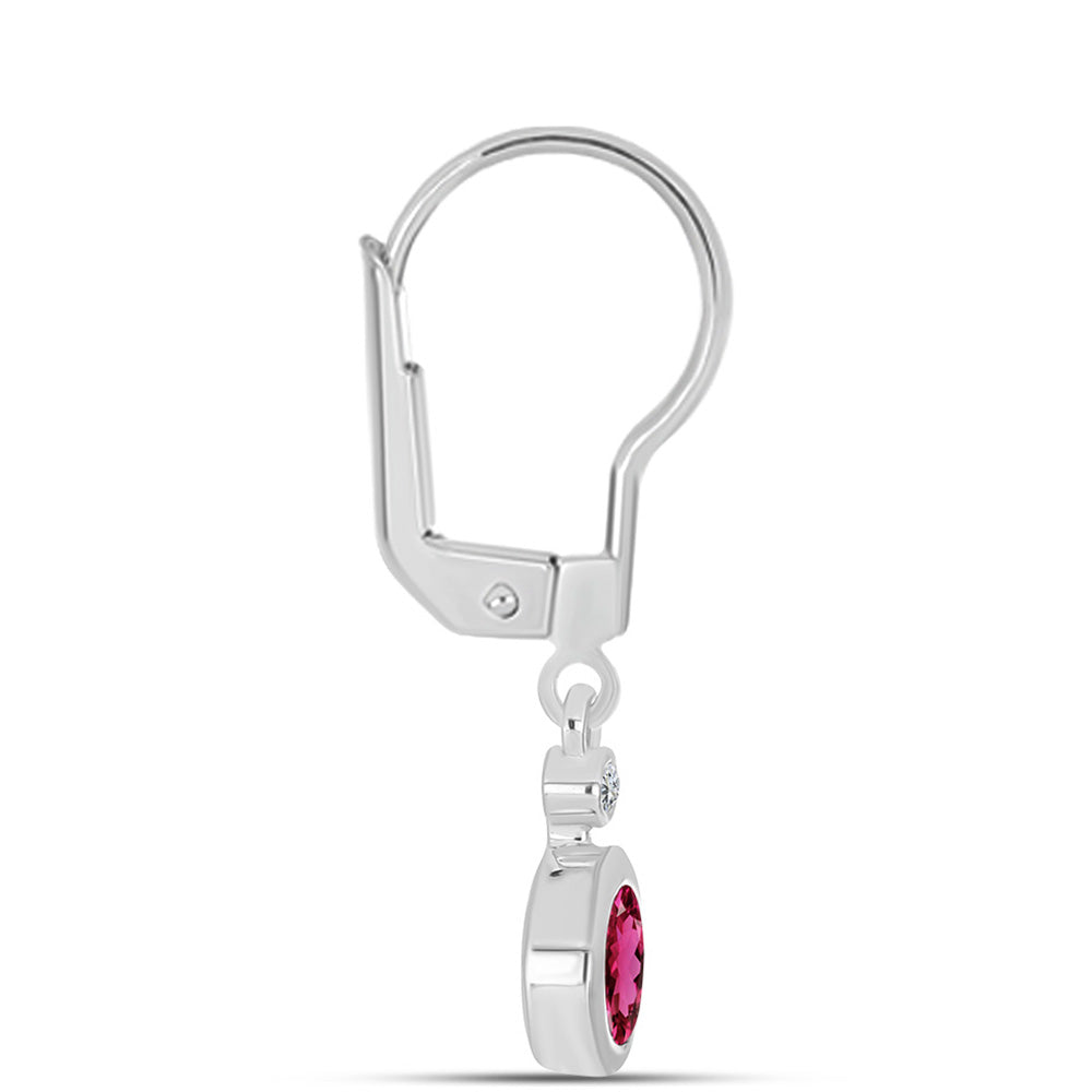 Strieborné Náušnice s Rubellitom z Cruzeira a Bielym Topásom 2 