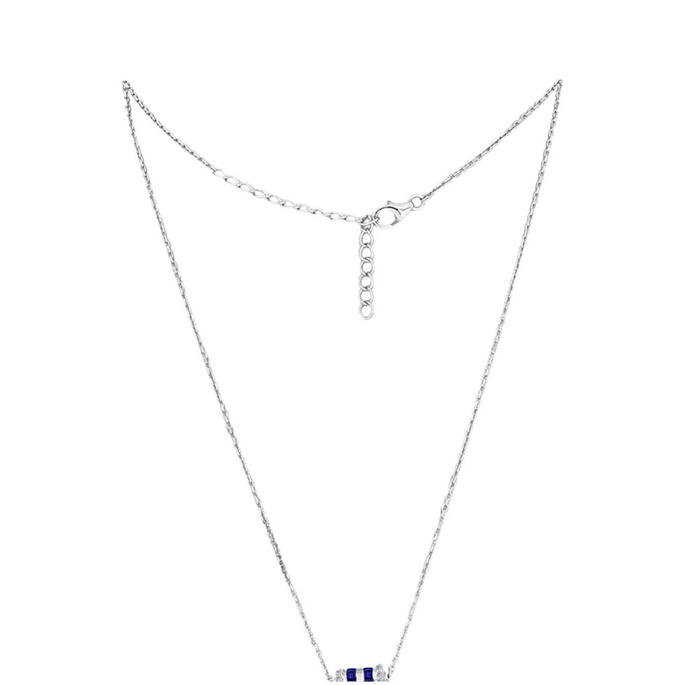 Strieborný Náhrdelník s Austrálskym Modrým Zafírom a Bielym Topásom 1 