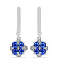 Strieborné Náušnice s Austrálskym Modrým Zafírom a Bielym Topásom