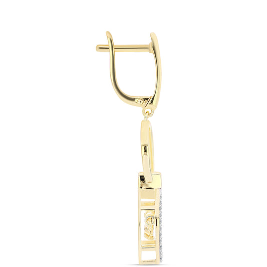 Pozlátené Strieborné Náušnice s Koňakovým Diamantom a Bielym Topásom