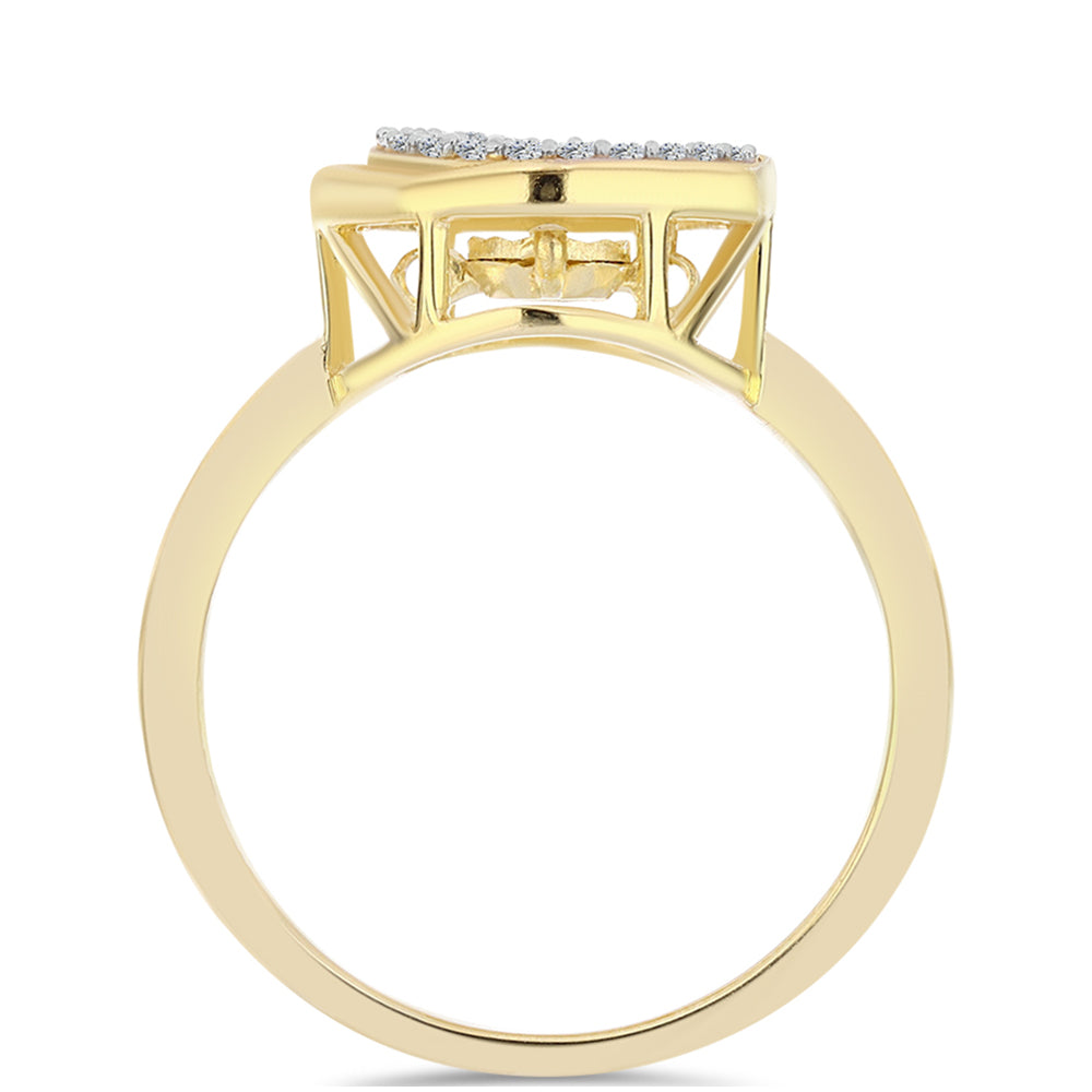 Pozlátený Strieborný Prsteň s Koňakovým Diamantom a Bielym Topásom