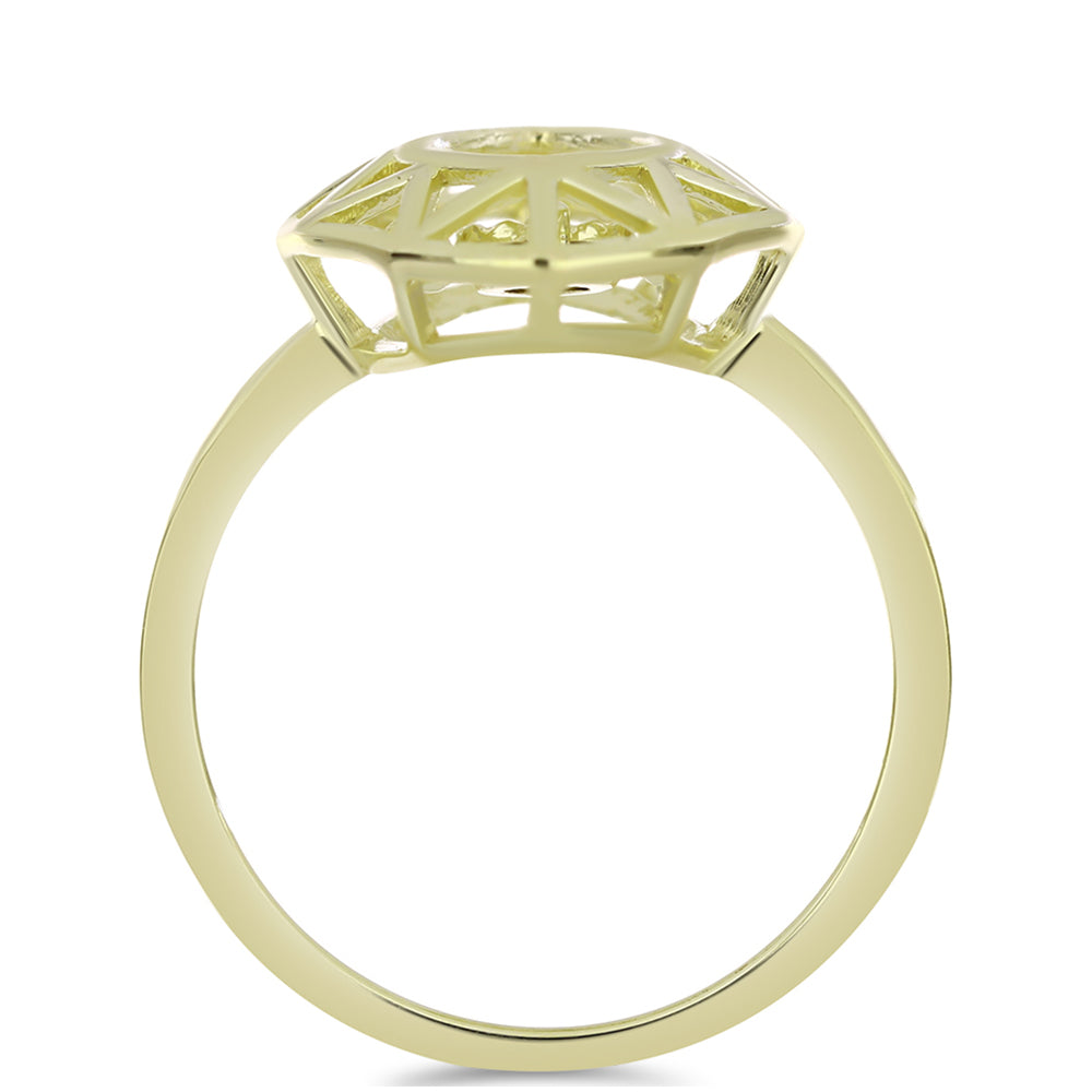 Pozlátený Strieborný Prsteň s Koňakovým Diamantom 2 