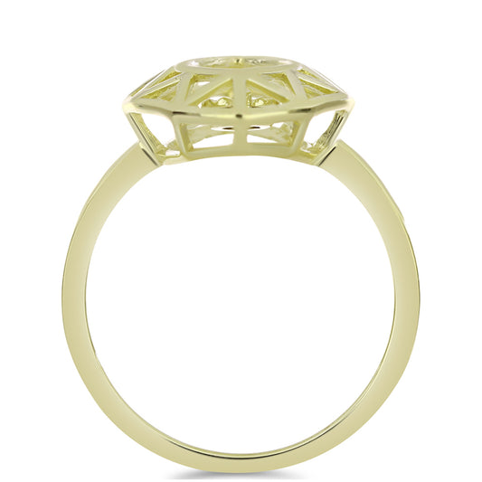 Pozlátený Strieborný Prsteň s Koňakovým Diamantom