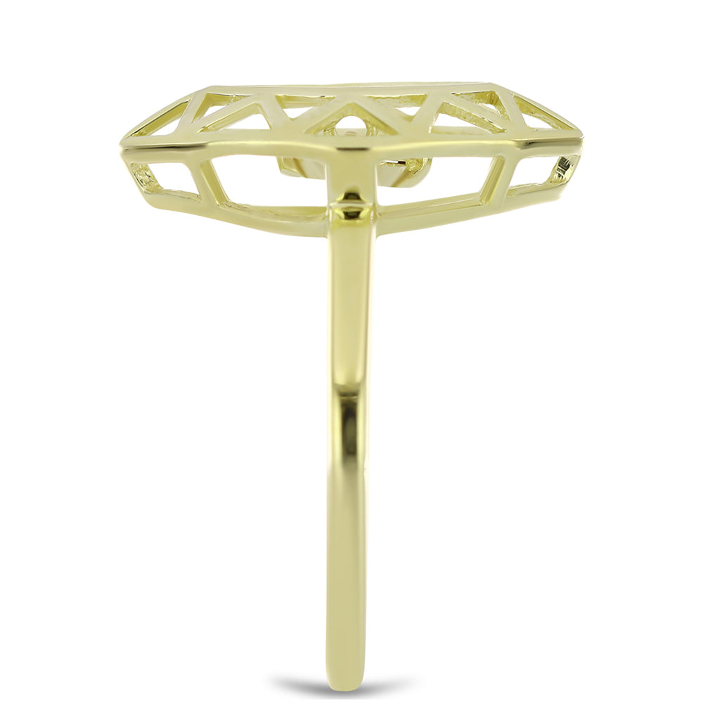 Pozlátený Strieborný Prsteň s Koňakovým Diamantom