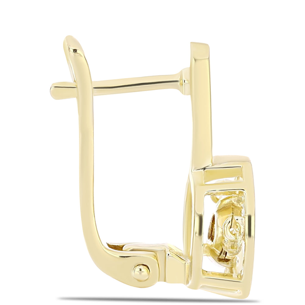 Pozlátené Strieborné Náušnice s Koňakovým Diamantom 2 