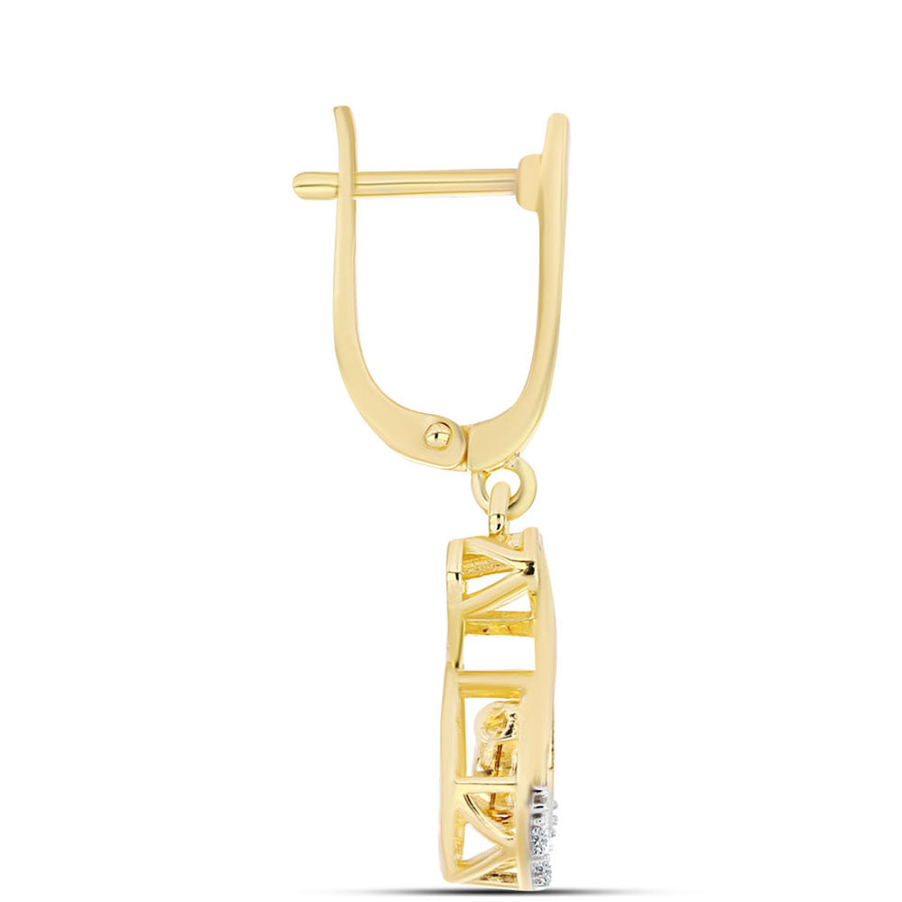 Pozlátené Strieborné Náušnice s Koňakovým Diamantom a Bielym Topásom 2 