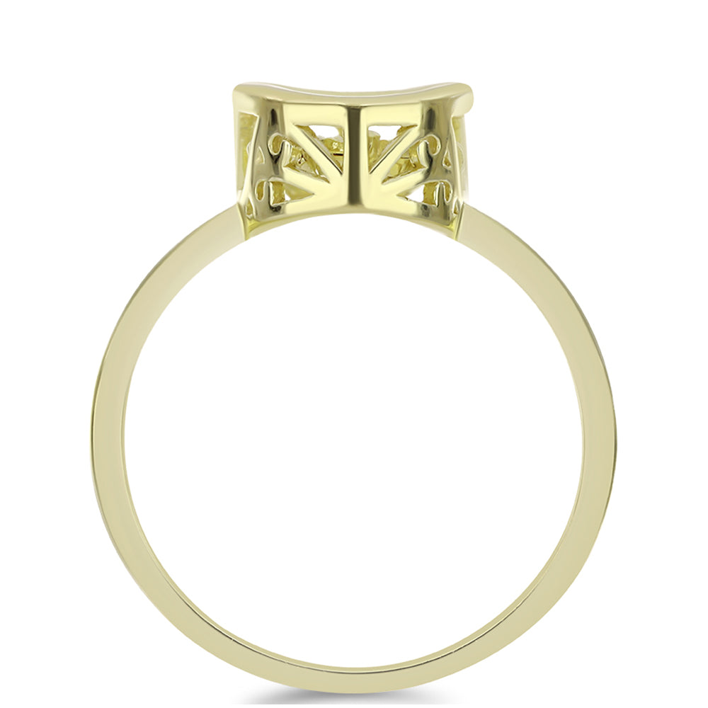 Pozlátený Strieborný Prsteň s Koňakovým Diamantom