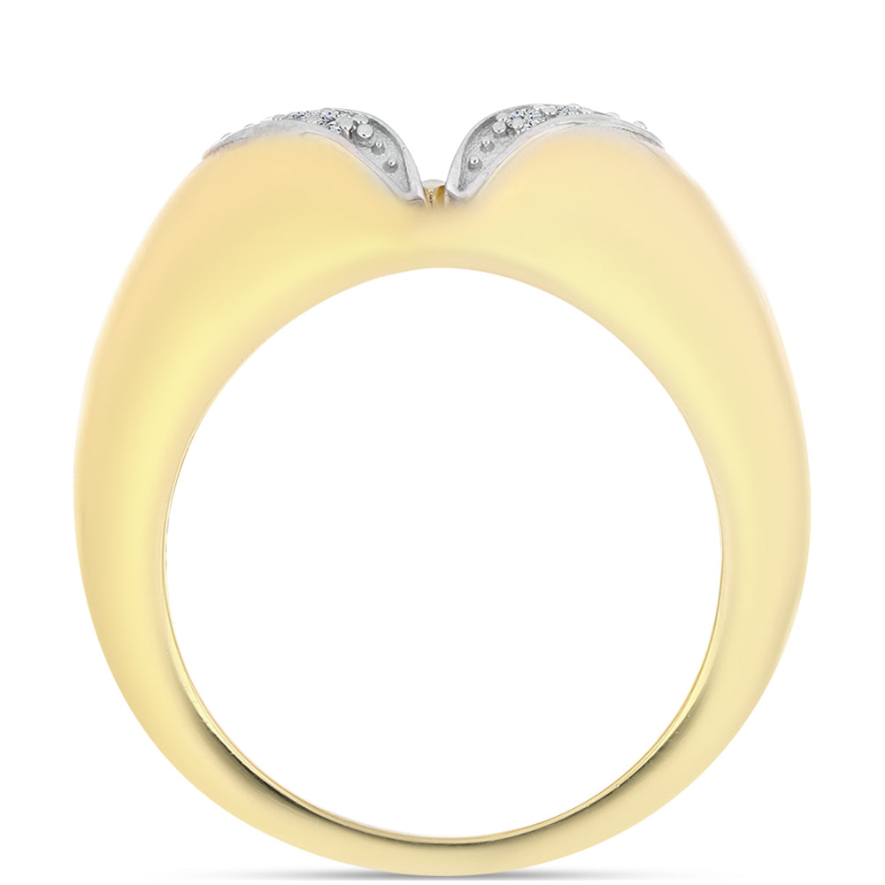 Pozlátený Strieborný Prsteň s Koňakovým Diamantom a Bielym Topásom 2 