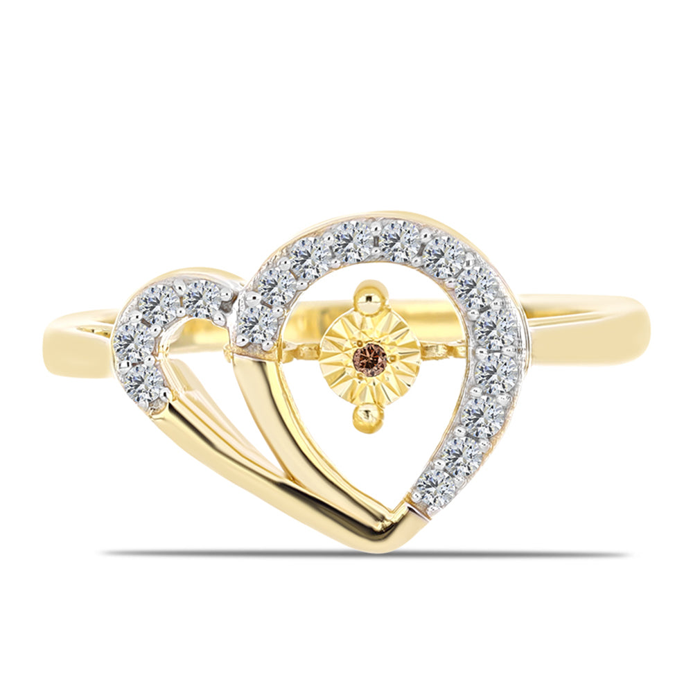 Pozlátený Strieborný Prsteň s Koňakovým Diamantom a Bielym Topásom 1 