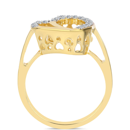 Pozlátený Strieborný Prsteň s Koňakovým Diamantom a Bielym Topásom