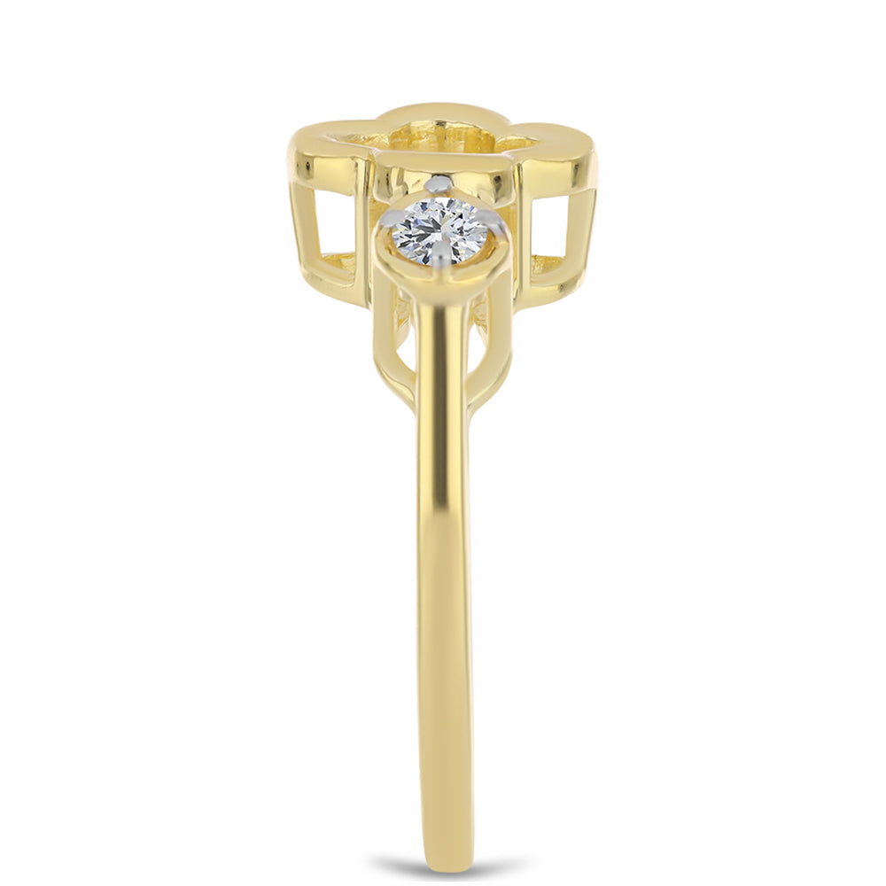 Pozlátený Strieborný Prsteň s Koňakovým Diamantom a Bielym Topásom 4 