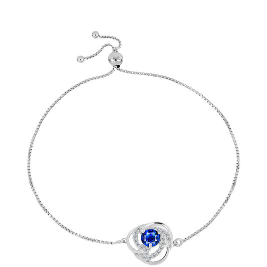 Strieborný Náramok s Austrálskym Modrým Zafírom a Bielym Topásom