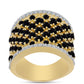 Pozlátený Strieborný Prsteň s Čiernym Ónyxom