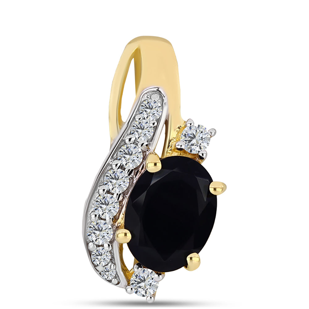 Pozlátený Strieborný Prívesok s Čiernym Ónyxom a Bielym Topásom 1 