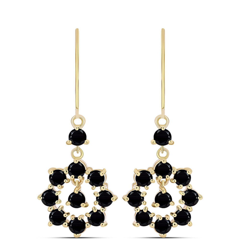 Pozlátené Strieborné Náušnice s Čiernym Ónyxom 1 