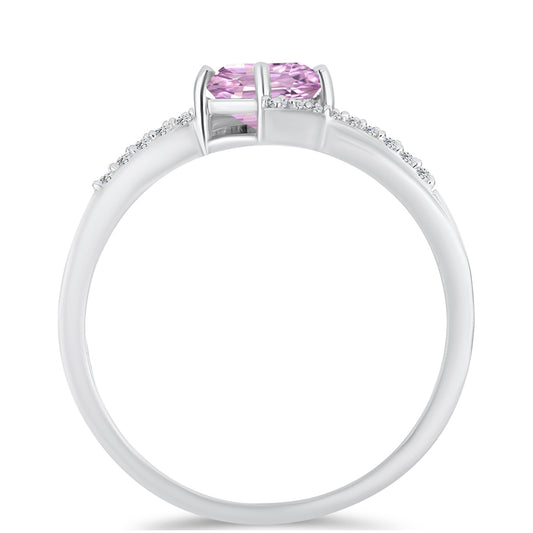 Strieborný Prsteň s Kunzitom z Pala a Bielym Topásom