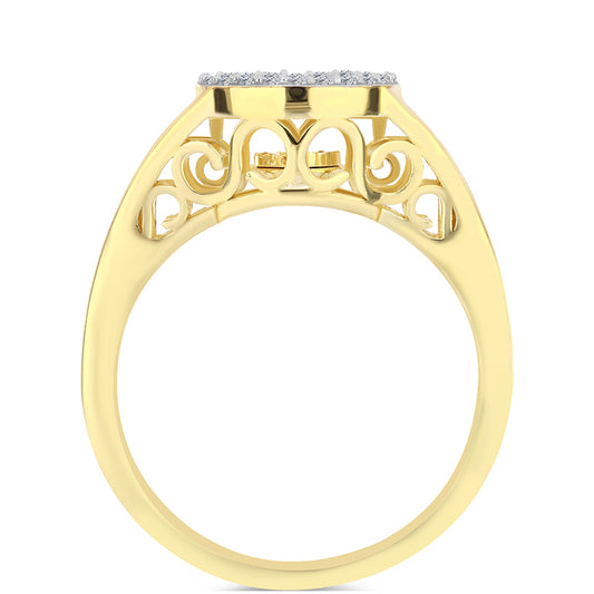 Pozlátený Strieborný Prsteň s Koňakovým Diamantom a Bielym Topásom