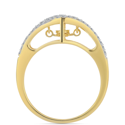 Pozlátený Strieborný Prsteň s Koňakovým Diamantom a Bielym Topásom