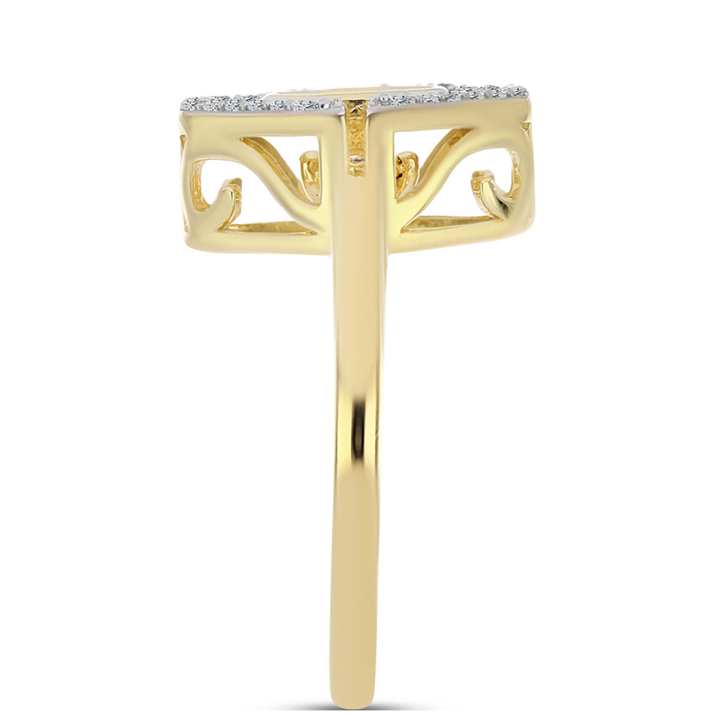 Pozlátený Strieborný Prsteň s Koňakovým Diamantom a Bielym Topásom 4 