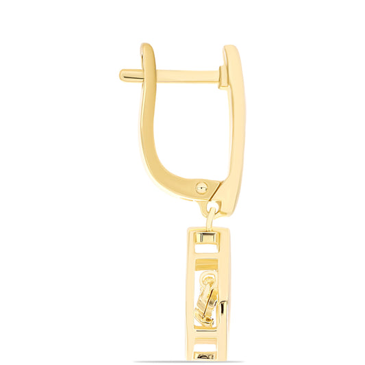 Pozlátené Strieborné Náušnice s Koňakovým Diamantom