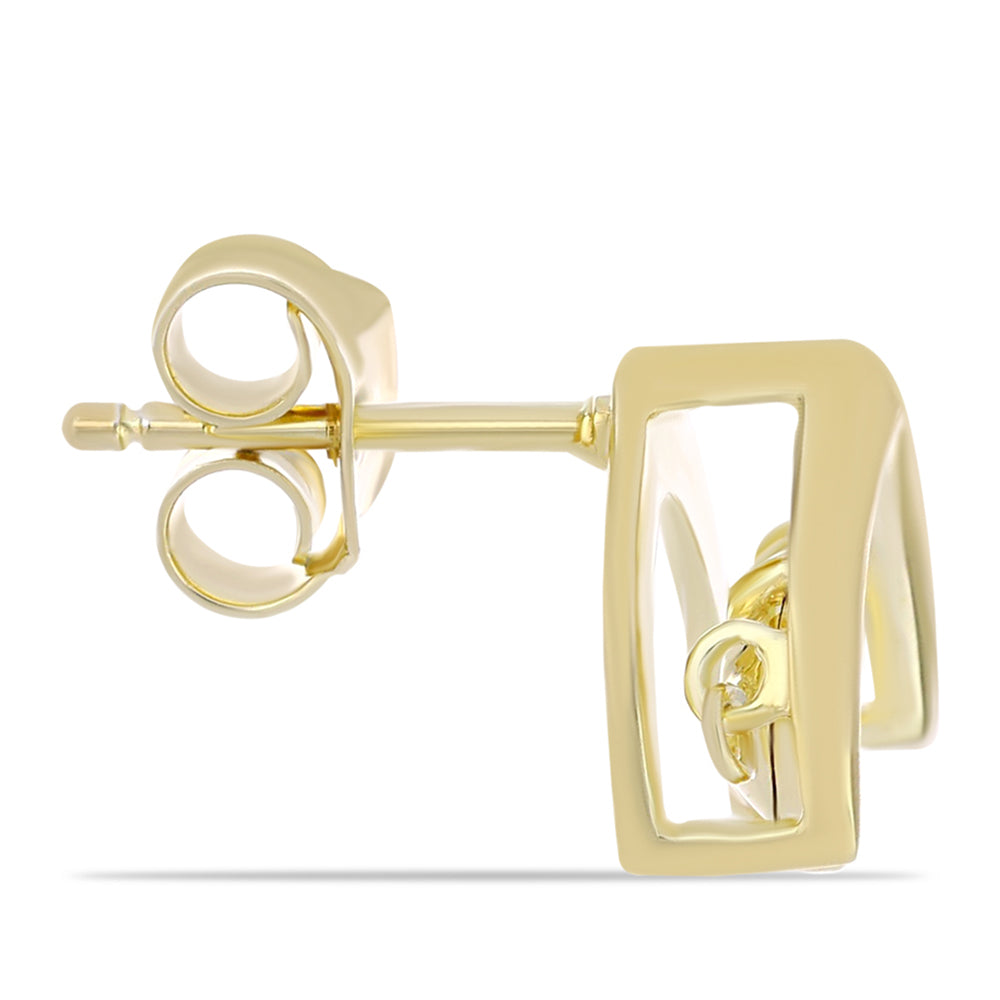 Pozlátené Strieborné Náušnice s Koňakovým Diamantom