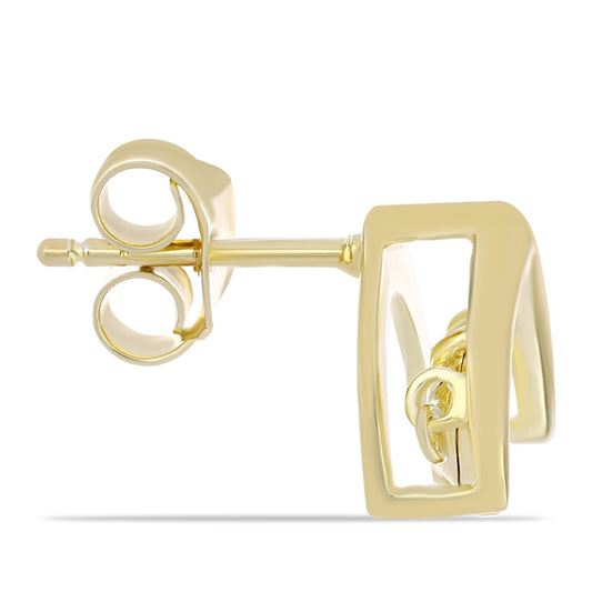 Pozlátené Strieborné Náušnice s Koňakovým Diamantom