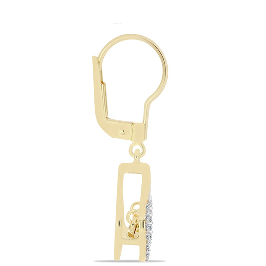 Pozlátené Strieborné Náušnice s Koňakovým Diamantom a Bielym Topásom