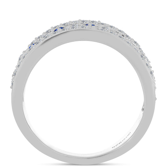 Strieborný Prsteň s Austrálskym Modrým Zafírom a Bielym Topásom