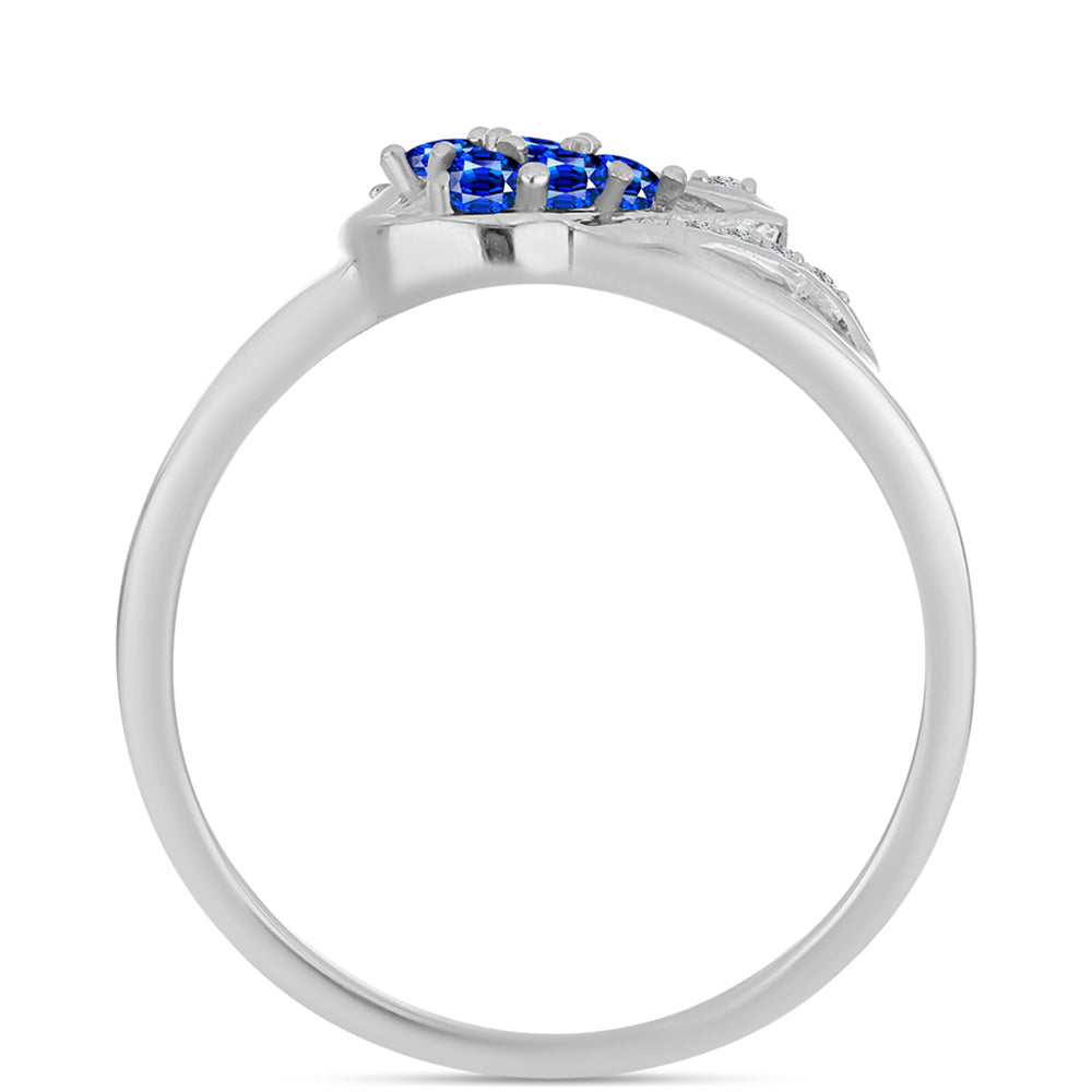 Strieborný Prsteň s Austrálskym Modrým Zafírom a Bielym Topásom 2 