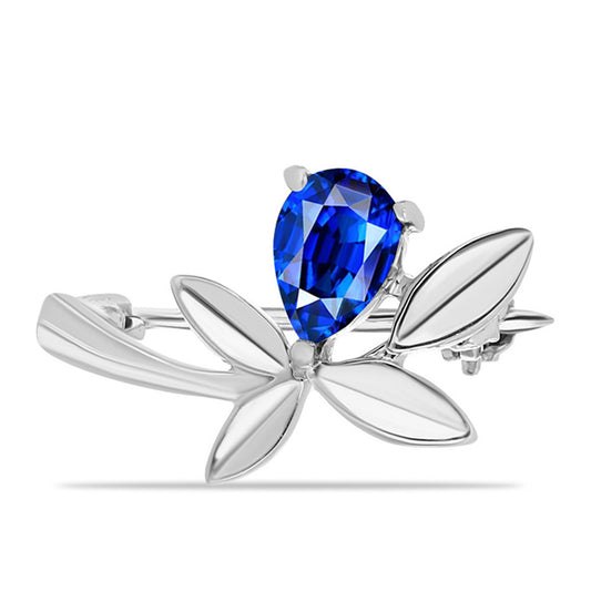 Strieborný Brošňa s Austrálskym Modrým Zafírom