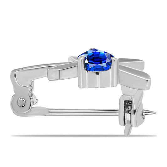 Strieborný Brošňa s Austrálskym Modrým Zafírom