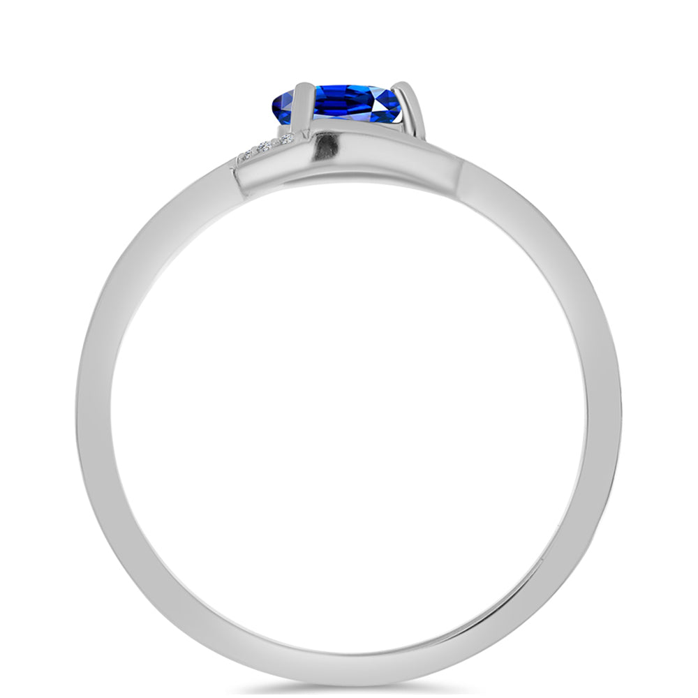 Strieborný Prsteň s Austrálskym Modrým Zafírom a Bielym Topásom