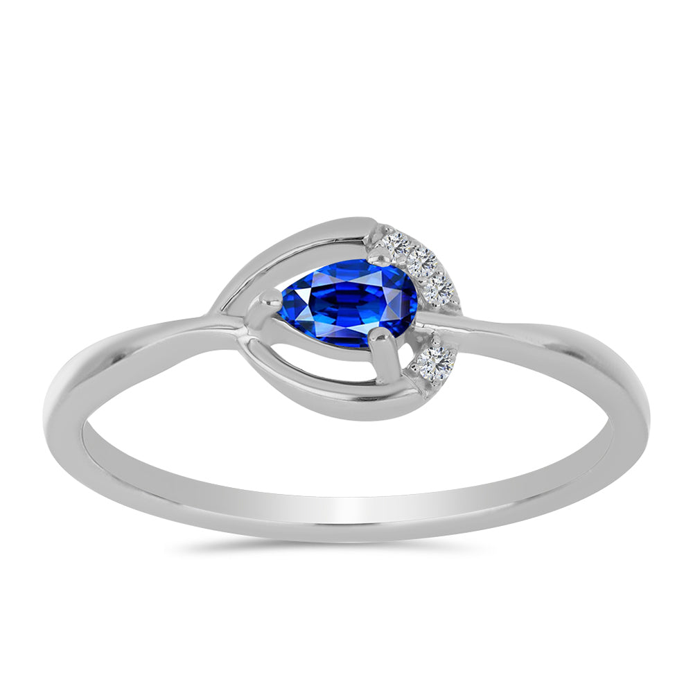Strieborný Prsteň s Austrálskym Modrým Zafírom a Bielym Topásom