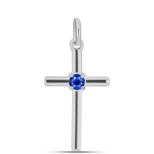 Kríž Strieborný Prívesok s Austrálskym Modrým Zafírom