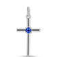 Kríž Strieborný Prívesok s Austrálskym Modrým Zafírom
