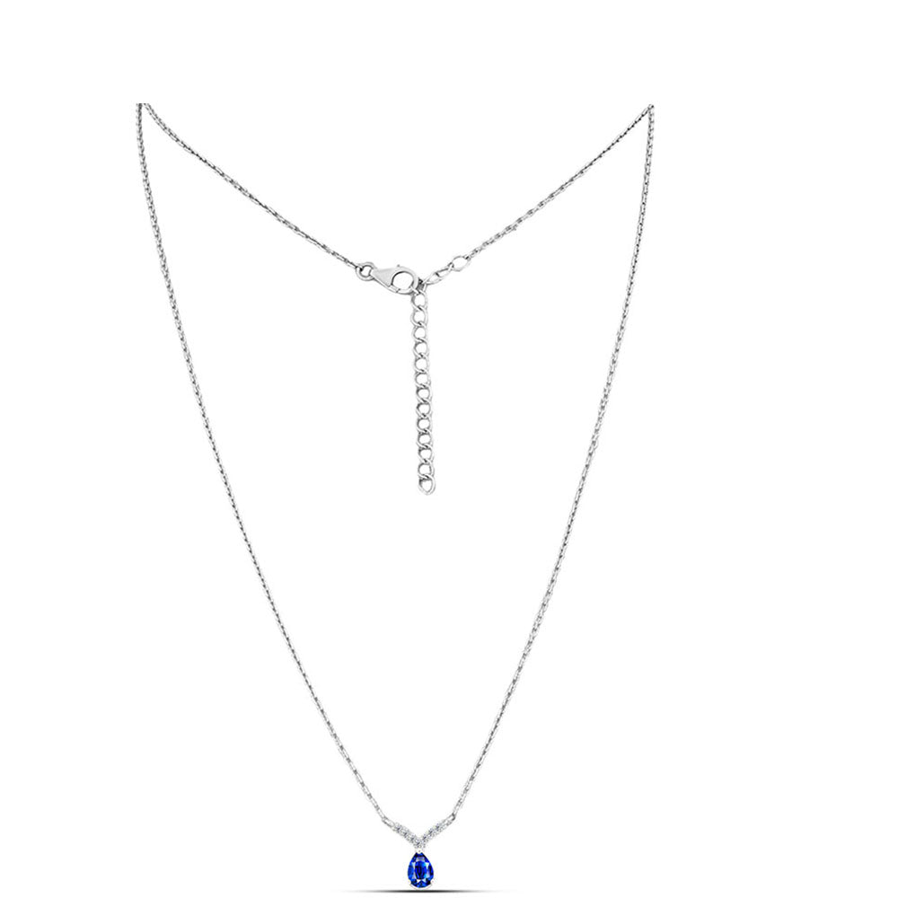 Strieborný Náhrdelník s Austrálskym Modrým Zafírom a Bielym Topásom