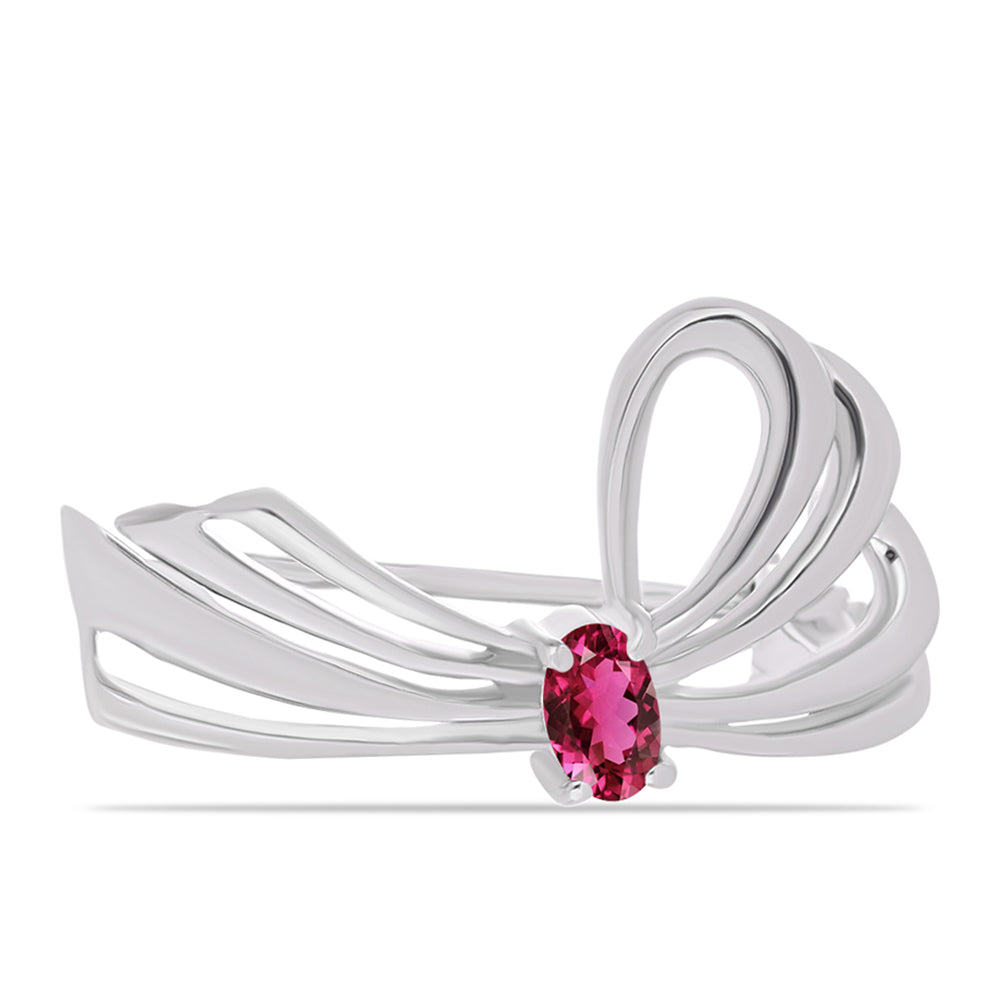 Strieborný Brošňa s Rubellitom z Cruzeira