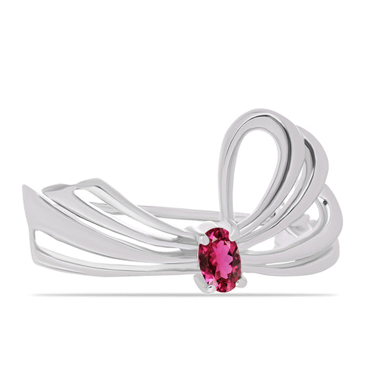 Strieborný Brošňa s Rubellitom z Cruzeira