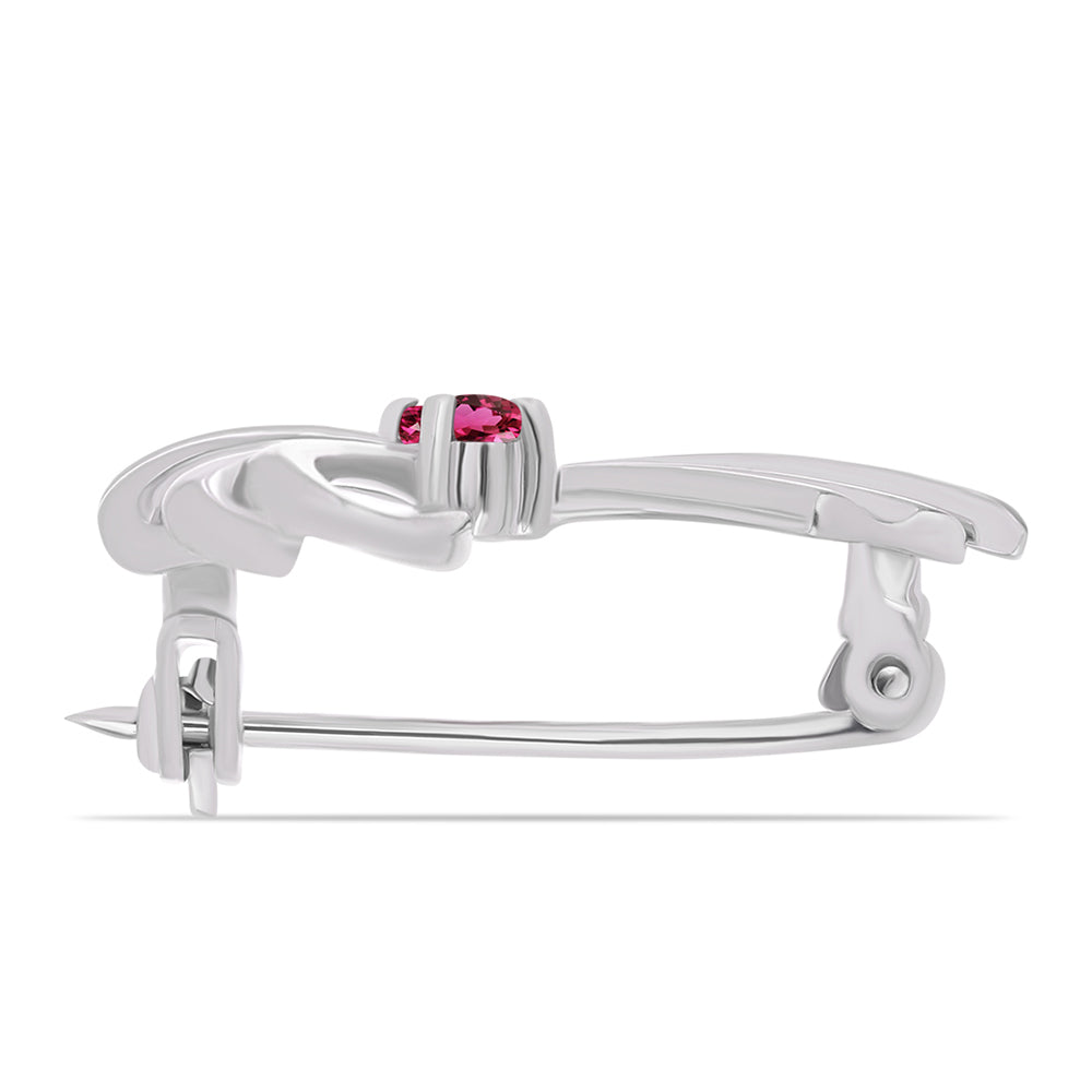 Strieborný Brošňa s Rubellitom z Cruzeira 2 