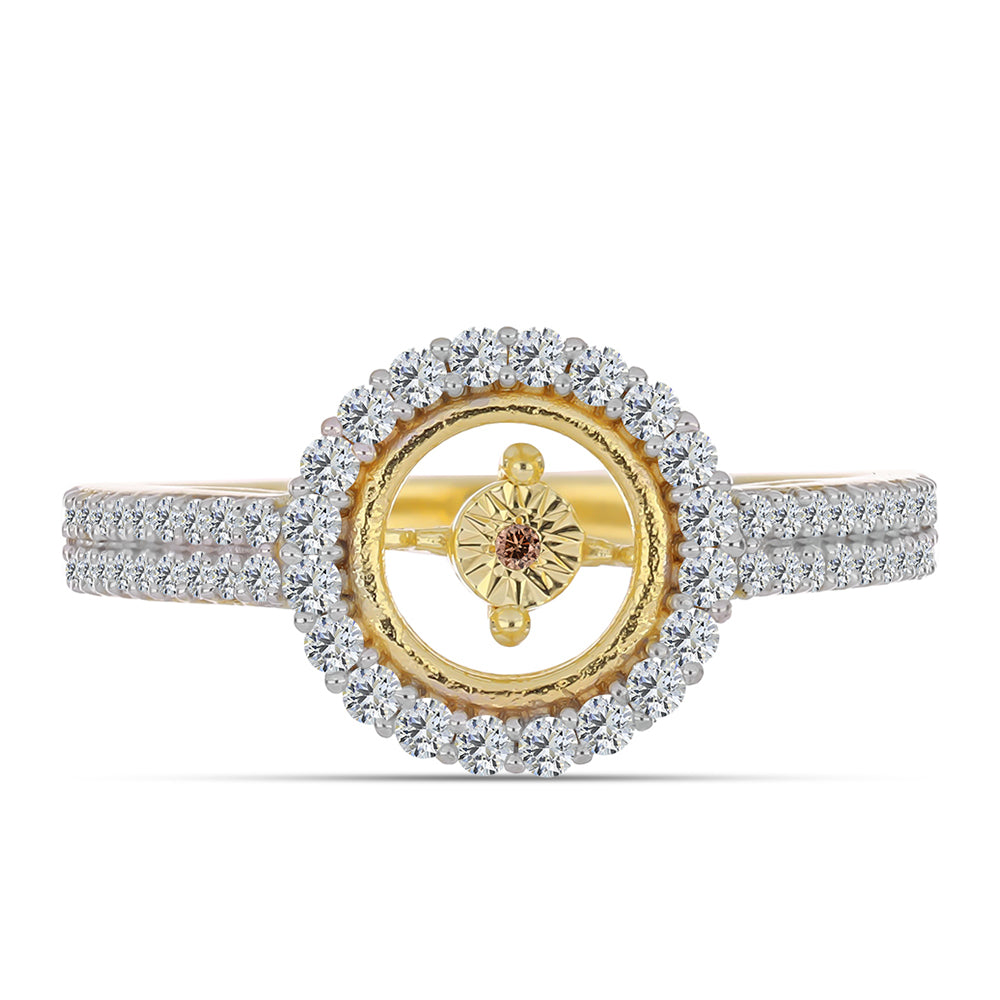 Pozlátený Strieborný Prsteň s Koňakovým Diamantom a Bielym Topásom 1 